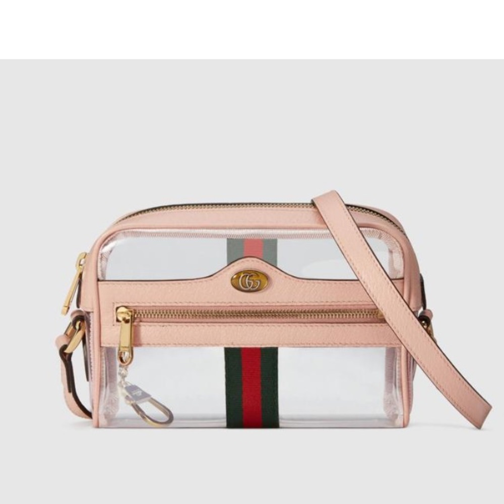Gucci Ophidia Transparent PVC Cross Body Bag Pink